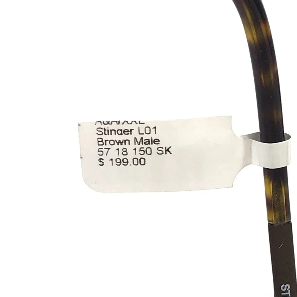 XXL Eyeglasses Frames Stinger BROWN Rectangle Square Wire Rim 57-18-150